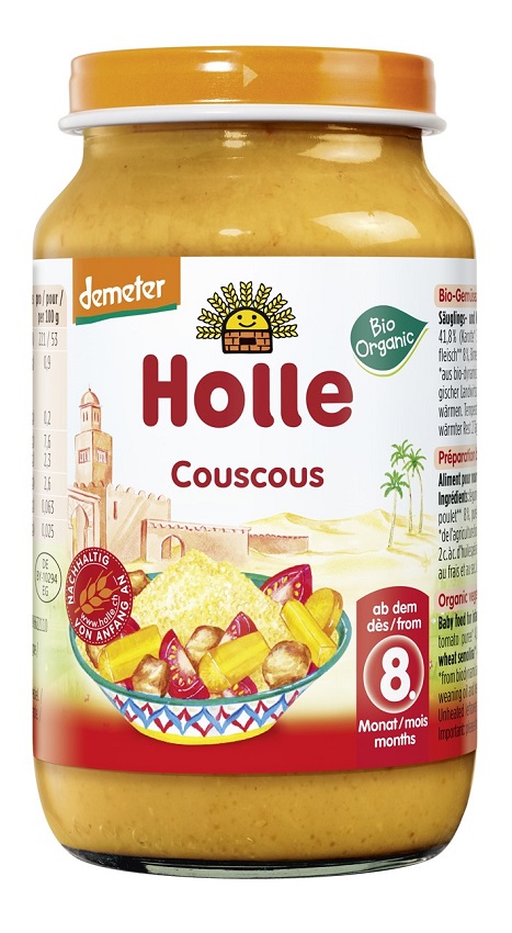 HOLLE Kuskus z warzywami i mięsem z kurczaka po 8 miesiącu BIO