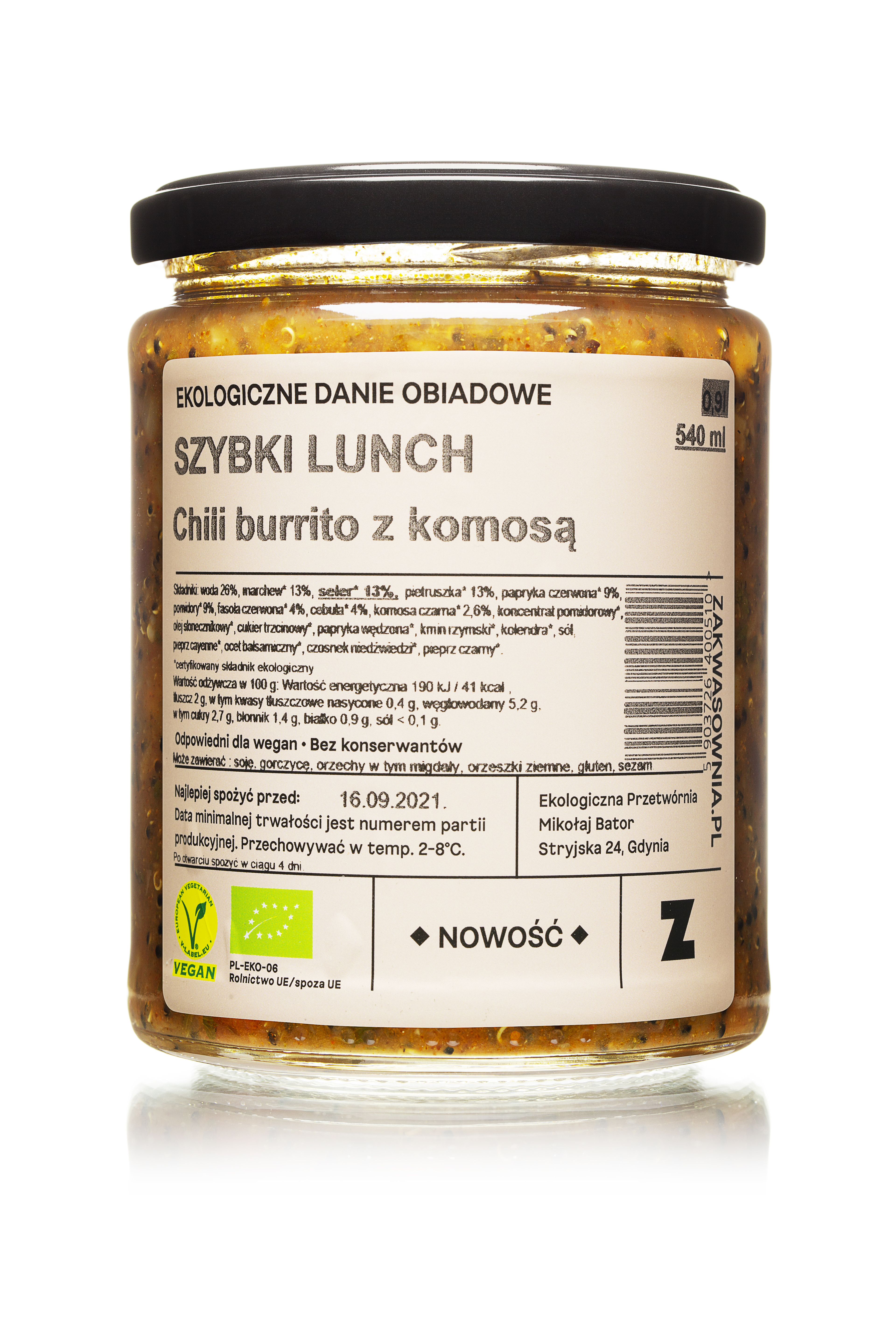 ZAKWASOWNIA Chili burrito z komosą BIO