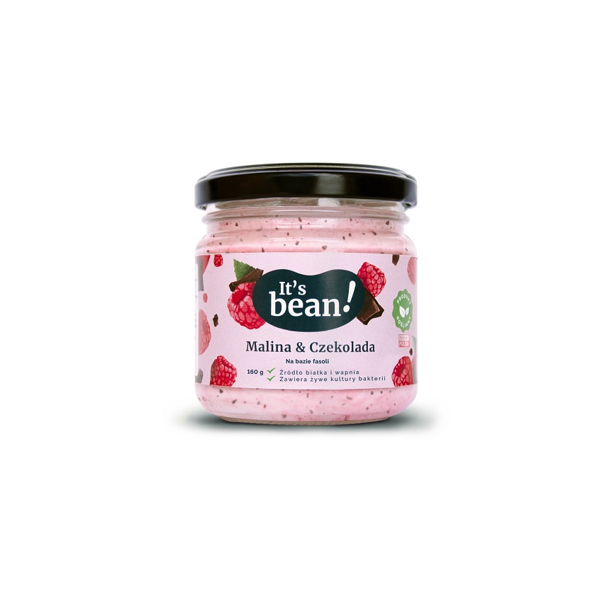 IT'S BEAN! Produkt wegański na bazie fasoli o smaku maliny i czekolady