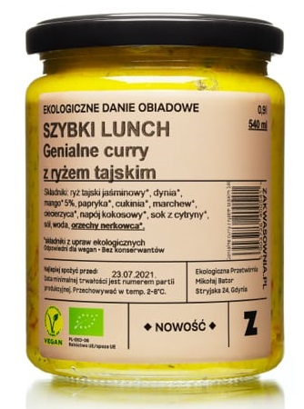 ZAKWASOWNIA Curry z ryżem tajskim BIO