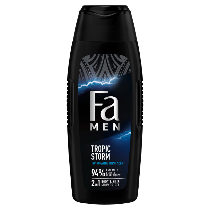 FA Men Tropic Storm żel pod prysznic z formułą 2w1 o zapachu różowego pieprzu i fasoli tonka
