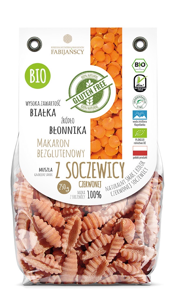 FABIJAŃSCY Makaron z soczewicy czerwonej bezglutenowy BIO