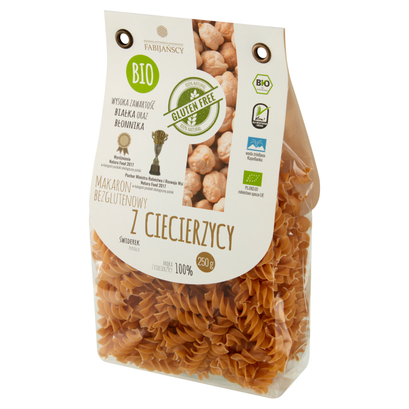 FABIJAŃSCY Makaron z ciecierzycy świderek bezglutenowy BIO