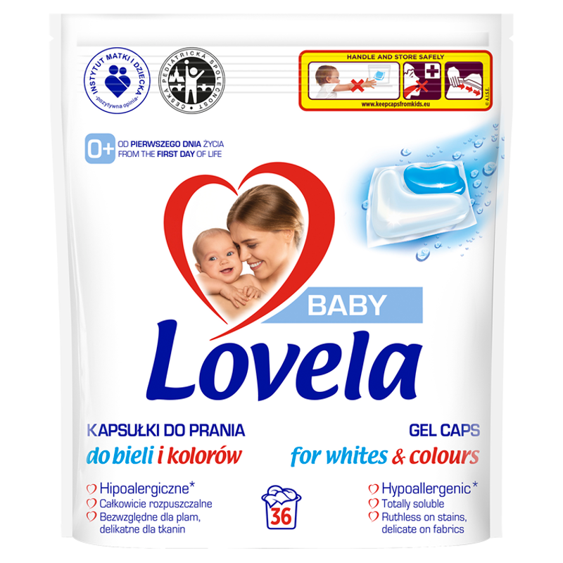 LOVELA Baby Kapsułki do prania białych i kolorowych tkanin 36 szt.