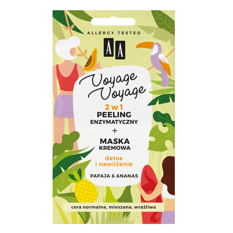 AA Voyage Voyage 2w1 peeling enzymatyczny + maska kremowa papaja & ananas (2x5ml)