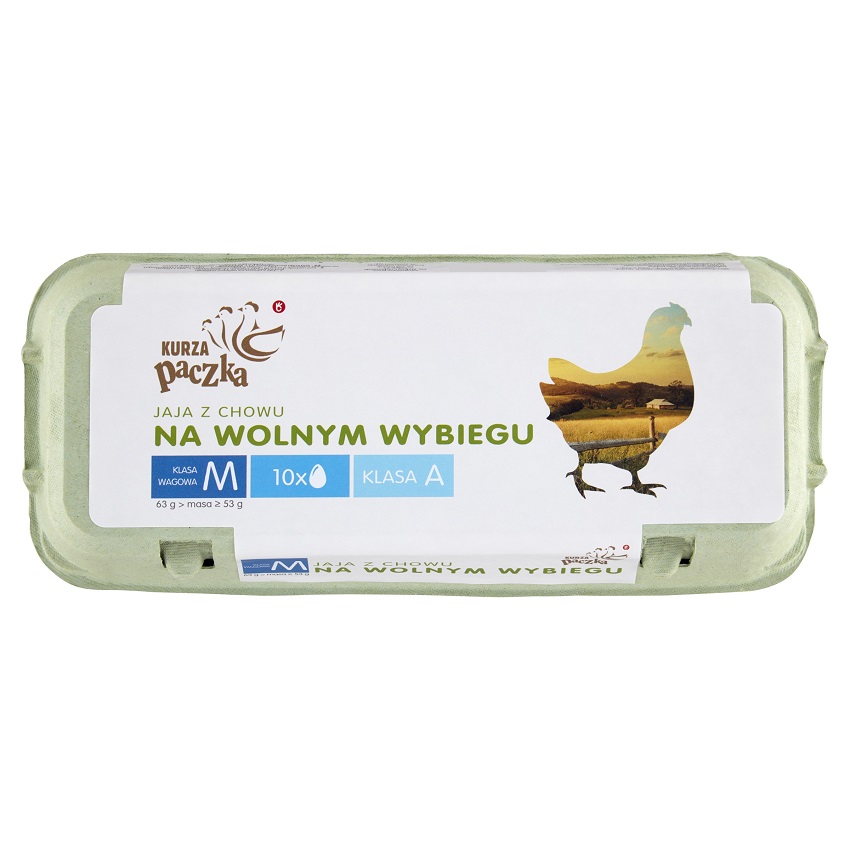 KURZA PACZKA Jaja kurze z wolnego wybiegu (rozmiar M) - 10 szt.