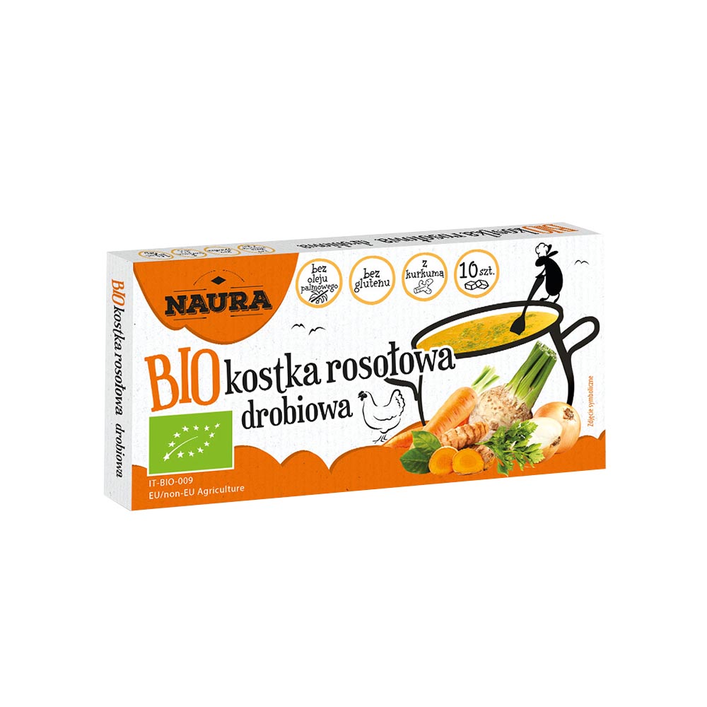 NAURA Kostka rosołowa drobiowa (10 kostek) BIO