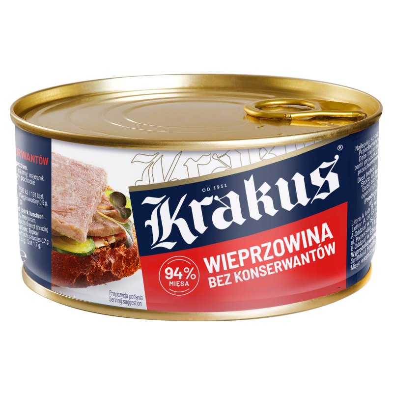 KRAKUS. Konserwa wieprzowina bez konserwantów