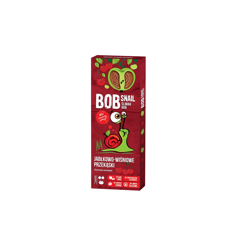 BOBSNAIL Przekąska jabłkowo-wiśniowa z owoców bez dodatku cukru