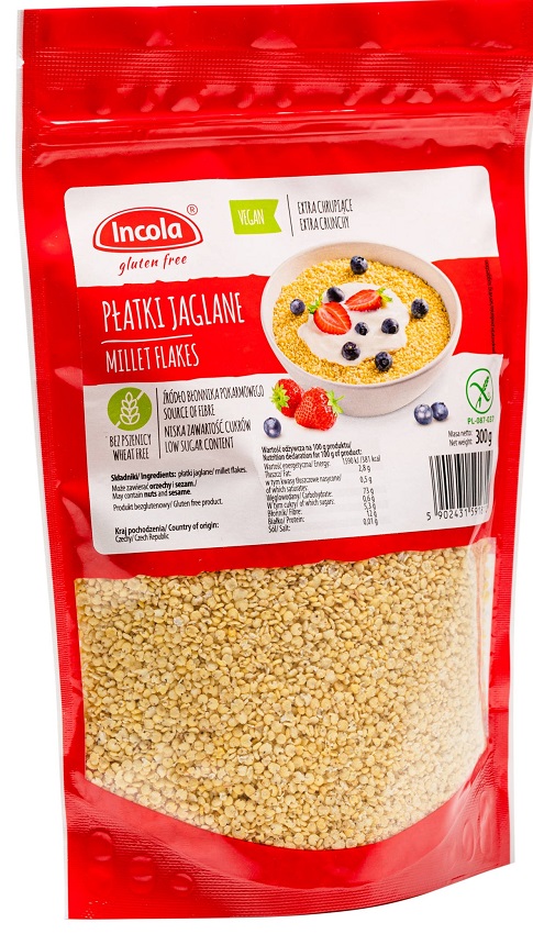 INCOLA Bezglutenowe płatki jaglane