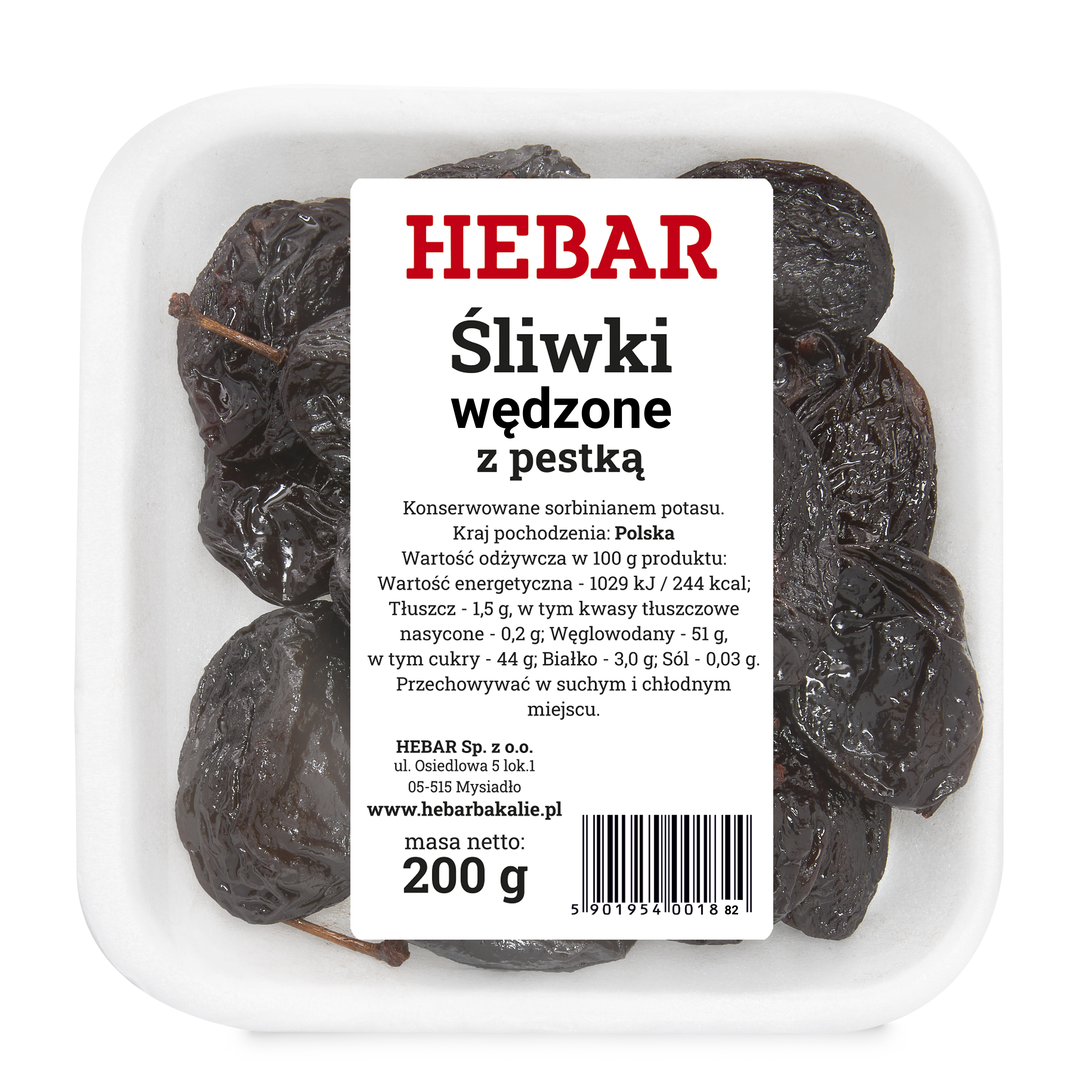 HEBAR Śliwki wędzone z pestką