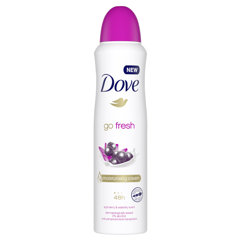 DOVE GO FRESH Antyperspirant w sprayu Jagody Acai i Lilia Wodna frisco.pl