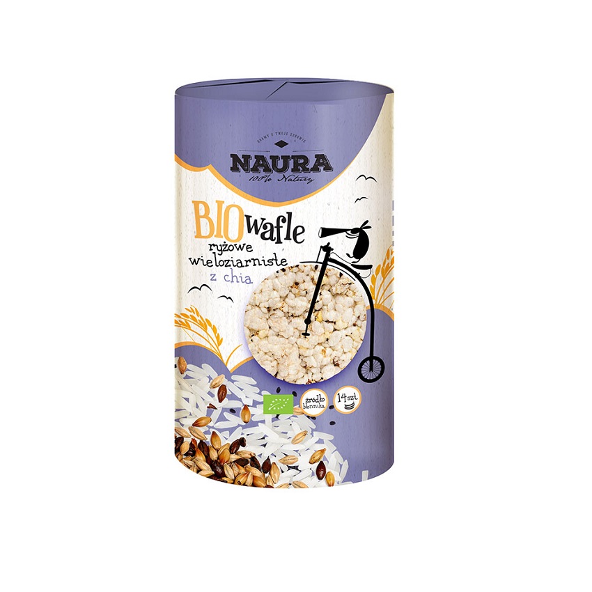 NAURA Wafle ryżowe wieloziarniste z chia BIO