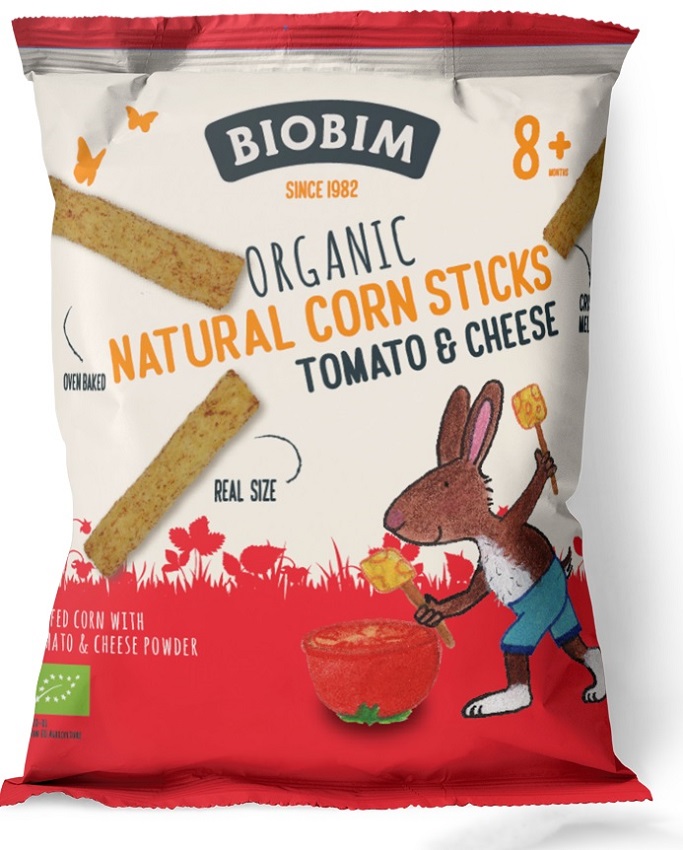 BIOBIM Chrupki kukurydziane pomidorowo-serowe po 8 miesiącu BIO