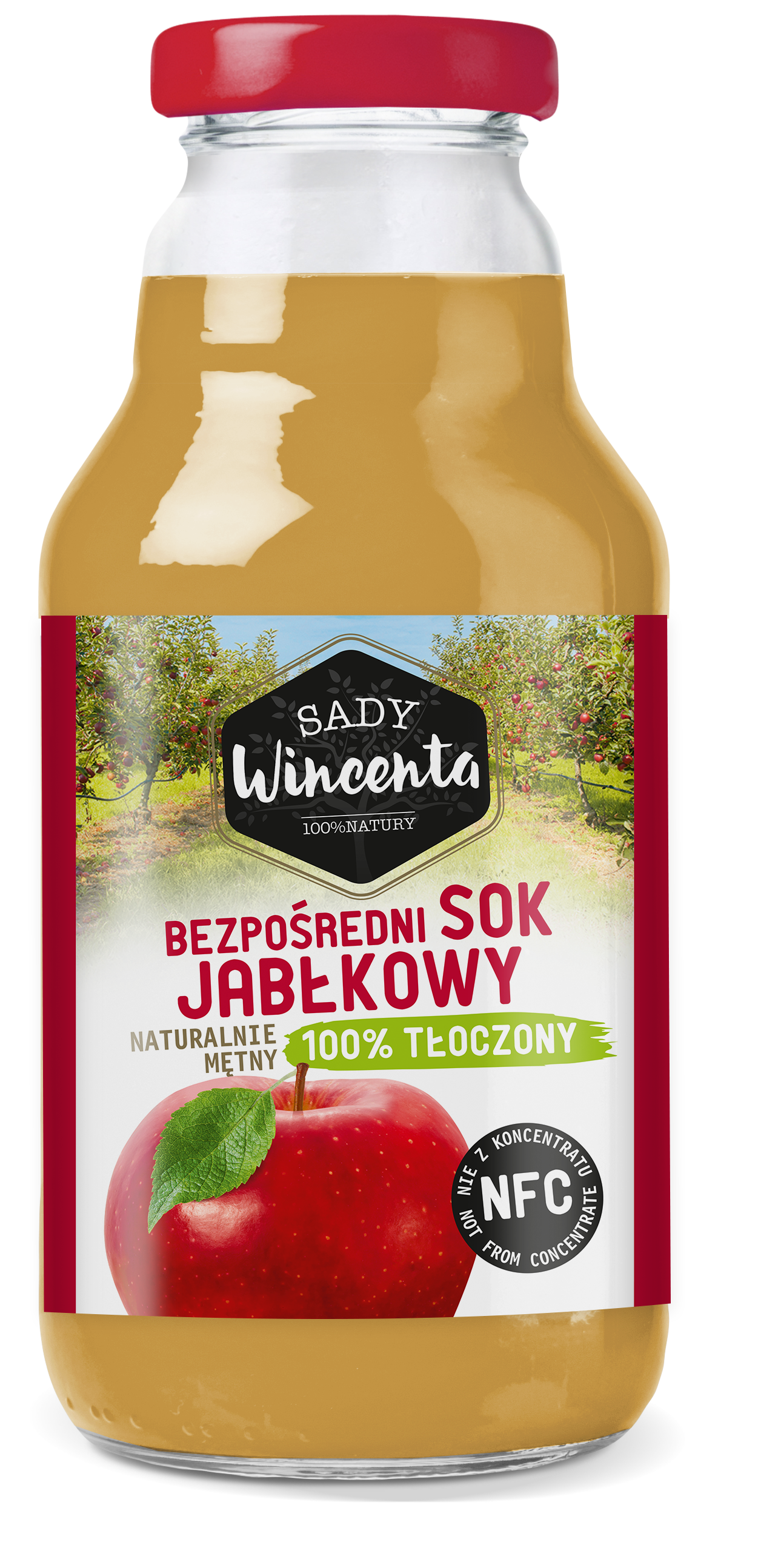 SADY WINCENTA Sok jabłkowy w butelce tłoczony