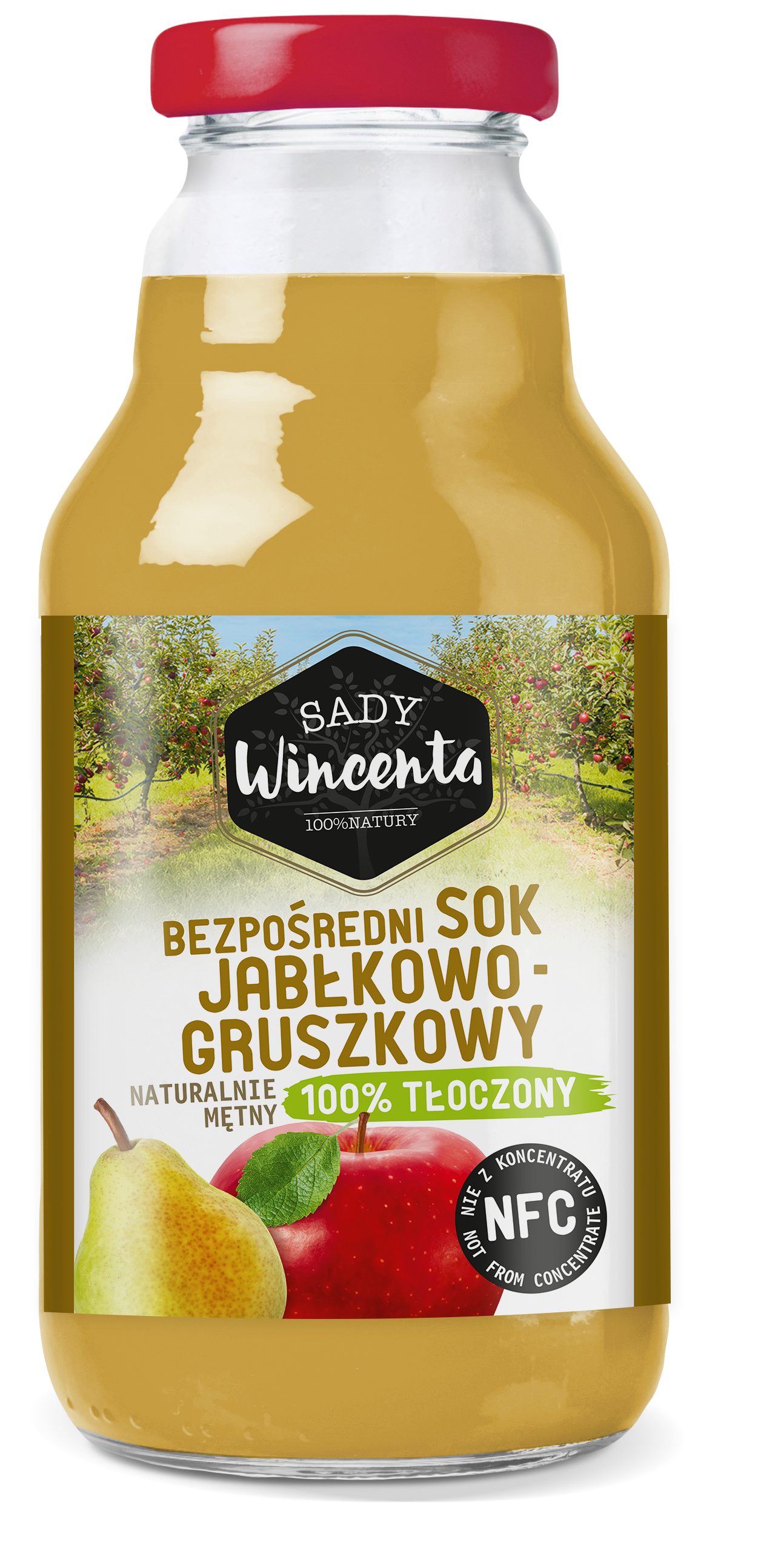 SADY WINCENTA Sok jabłko - gruszka w butelce tłoczony