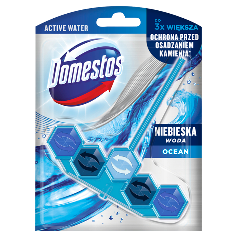 DOMESTOS Power 5 Kostka toaletowa aktywna niebieska woda 1x53g