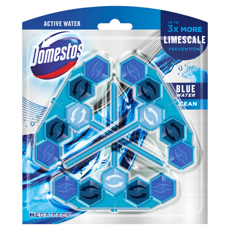 DOMESTOS Power 5 Kostka zapachowa do toalet Blue Water Ocean 3x53g