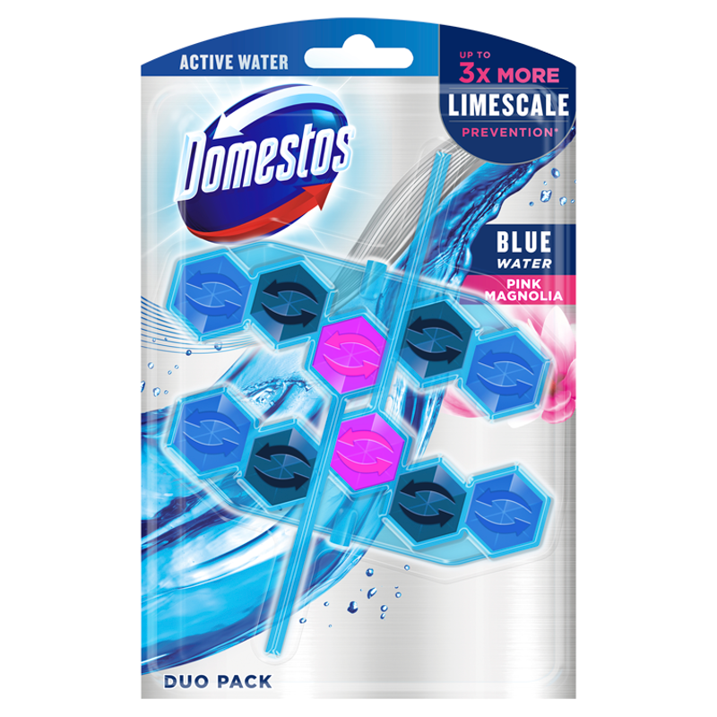 DOMESTOS Power 5 Kostka zapachowa do toalet różowa 2x53g frisco.pl