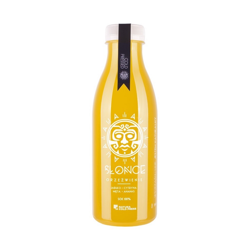 SŁOŃCE Sok 100% jabłko, cytryna, mięta, ananas - Orzeźwienie