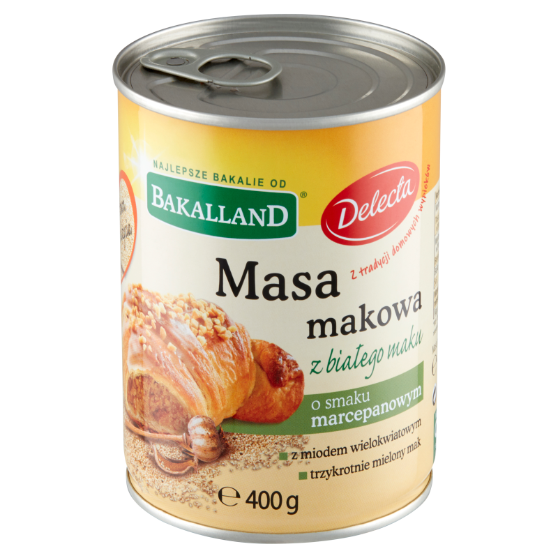 BAKALLAND Masa makowa z białego maku o smaku marcepanowym