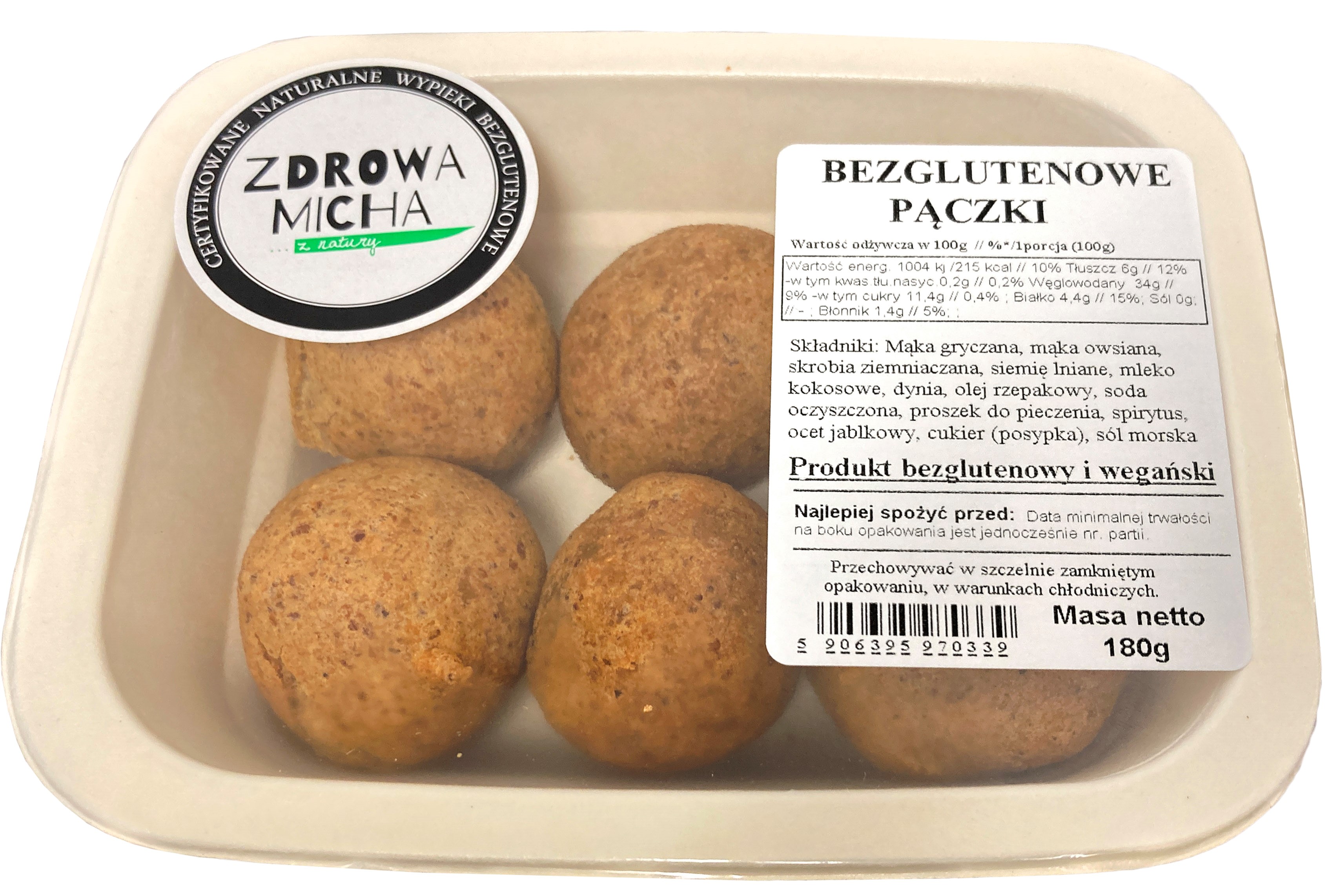ZDROWA MICHA Bezglutenowe pączki z posypką