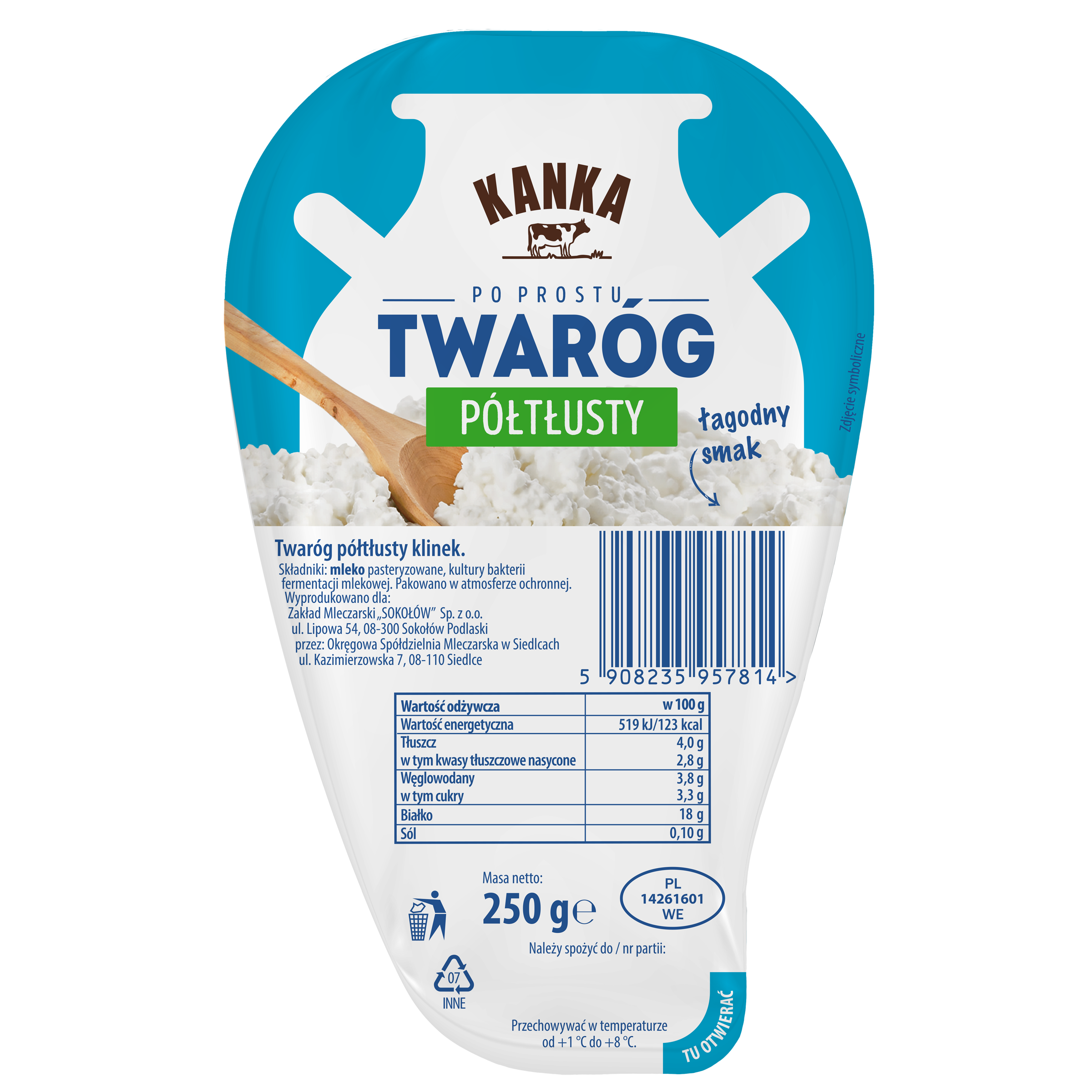 KANKA Twaróg półtłusty (klinek)