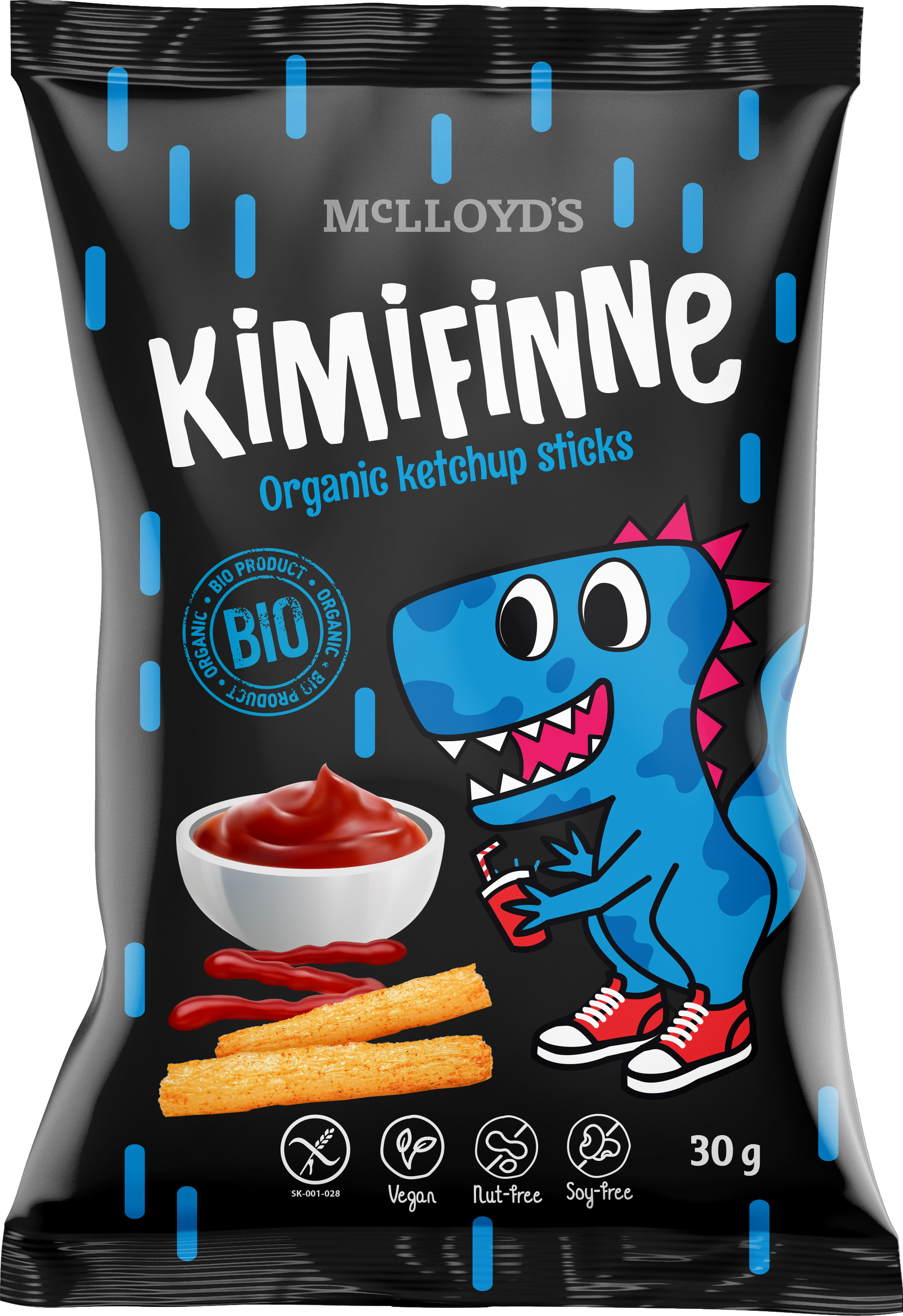 KIMIFINNE bezglutenowe chrupki kukurydziane o smaku ketchupowym BIO