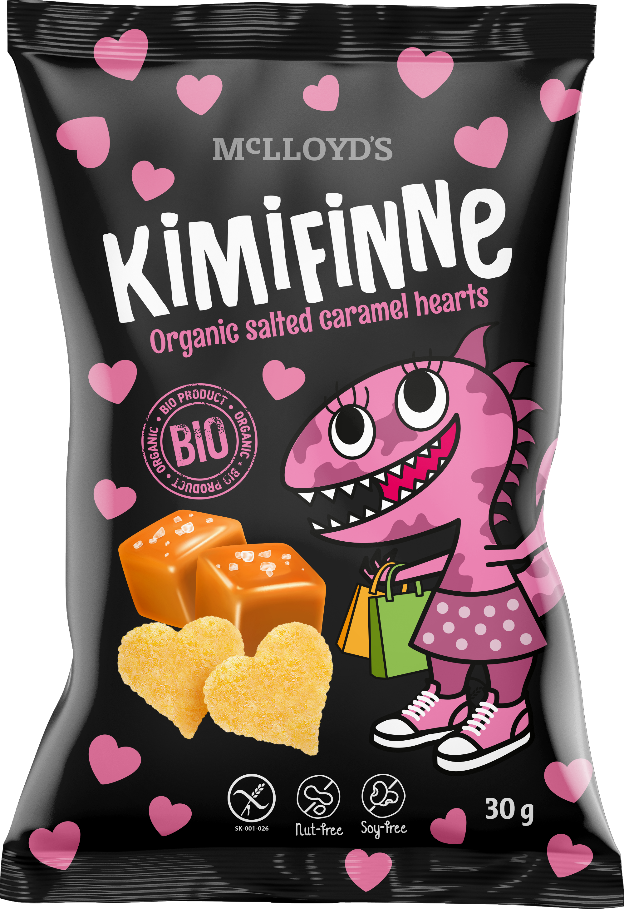 KIMIFINNE bezglutenowe chrupki kukurydziane o smaku słonego karmelu BIO
