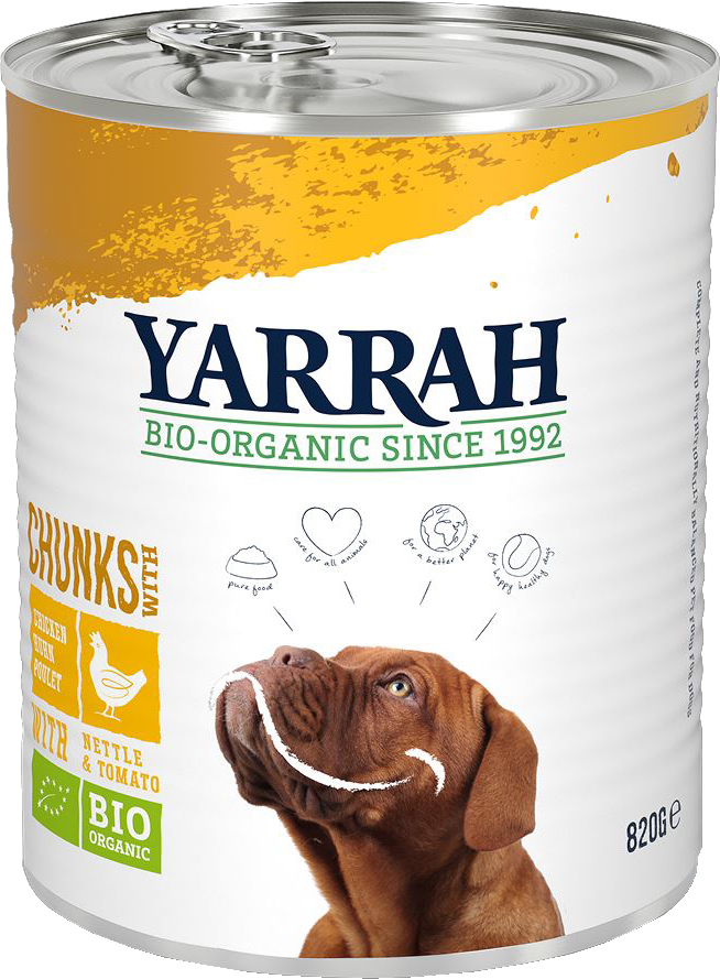 YARRAH Pokarm dla psa kurczak z pokrzywą i pomidorem BIO