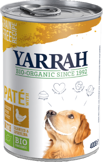 YARRAH Pasztet dla psa z kurczaka z algami morskimi BIO