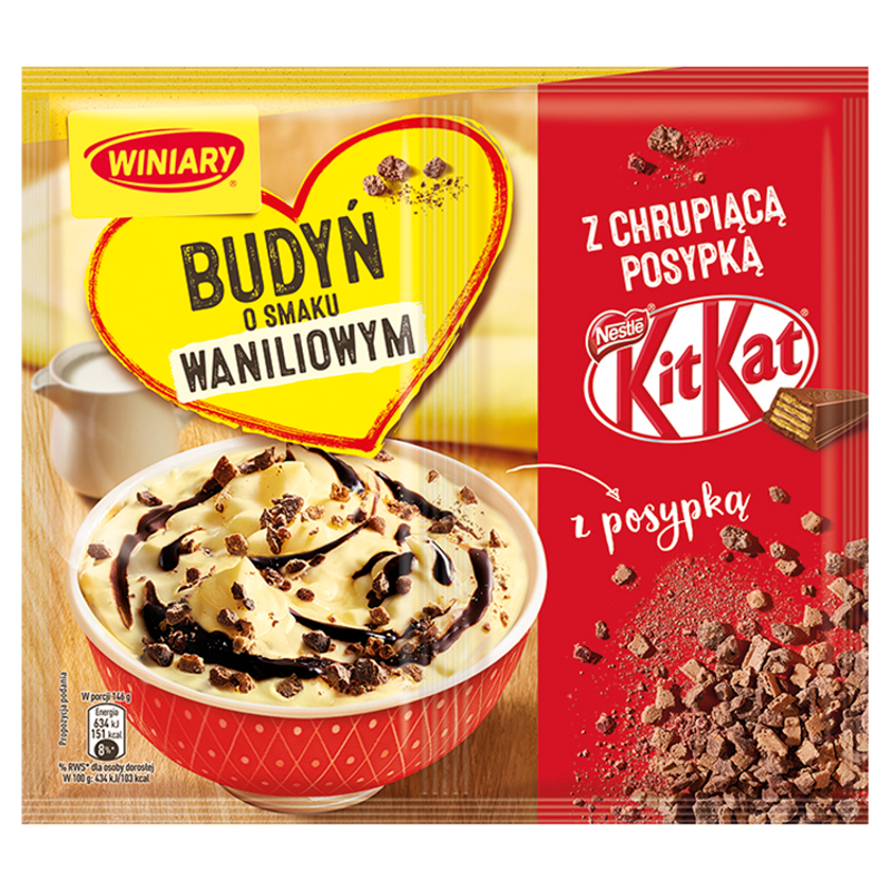 WINIARY Budyń o smaku waniliowym z chrupiącą posypką KitKat frisco.pl