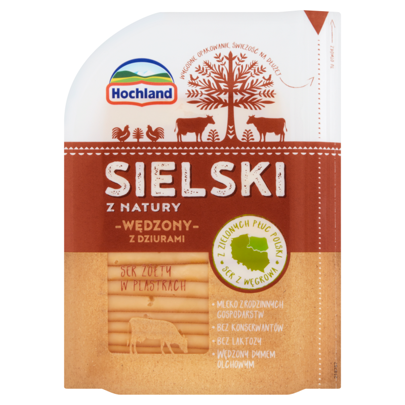 HOCHLAND Sielski Ser żółty wędzony (plastry)