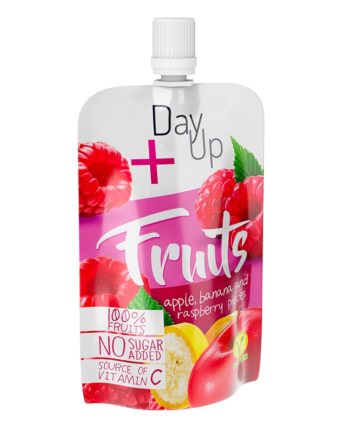 DAYUP Purée jabłkowe z malinami i bananami