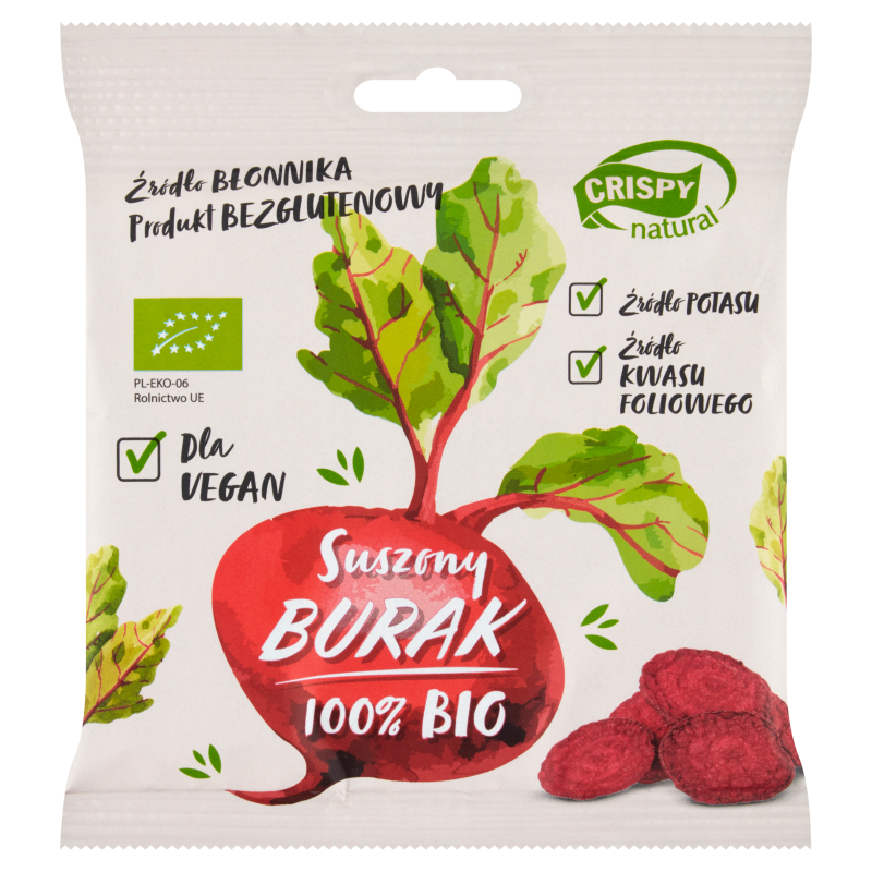 CRISPY Natural Suszone chipsy z buraka Bio