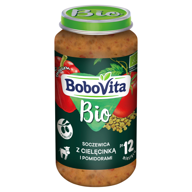 BOBOVITA BIO Soczewica z cielęcinką i pomidorami po 12 miesiącu