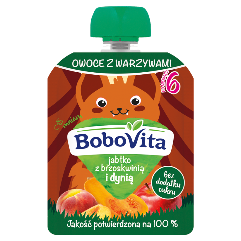 BOBOVITA Mus jabłko z brzoskwinią i dynią po 6 miesiącu (tubka) frisco.pl