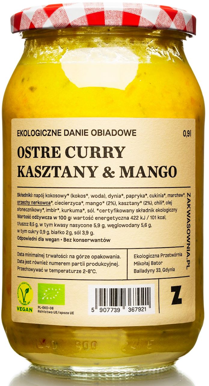 ZAKWASOWNIA Ostre curry z kasztanami i mango BIO