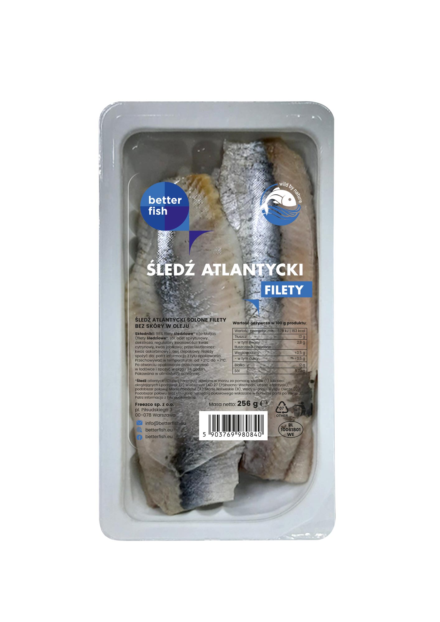 BIO PLANET Better fish Śledź atlantycki filety a la Matjas w oleju