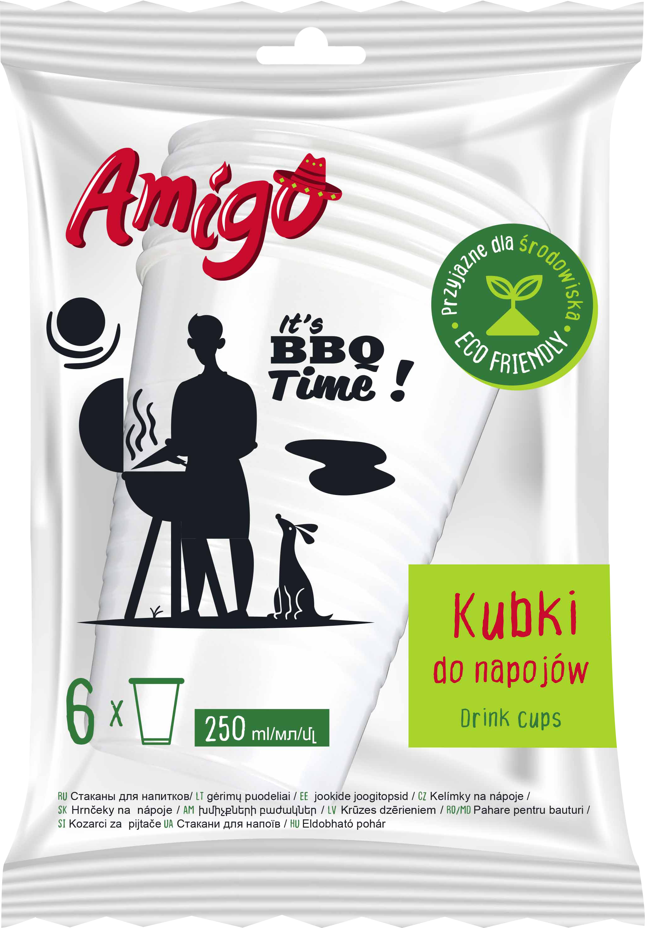 AMIGO Jednorazowe kubki papierowe Eco Friendly 6 szt. frisco.pl