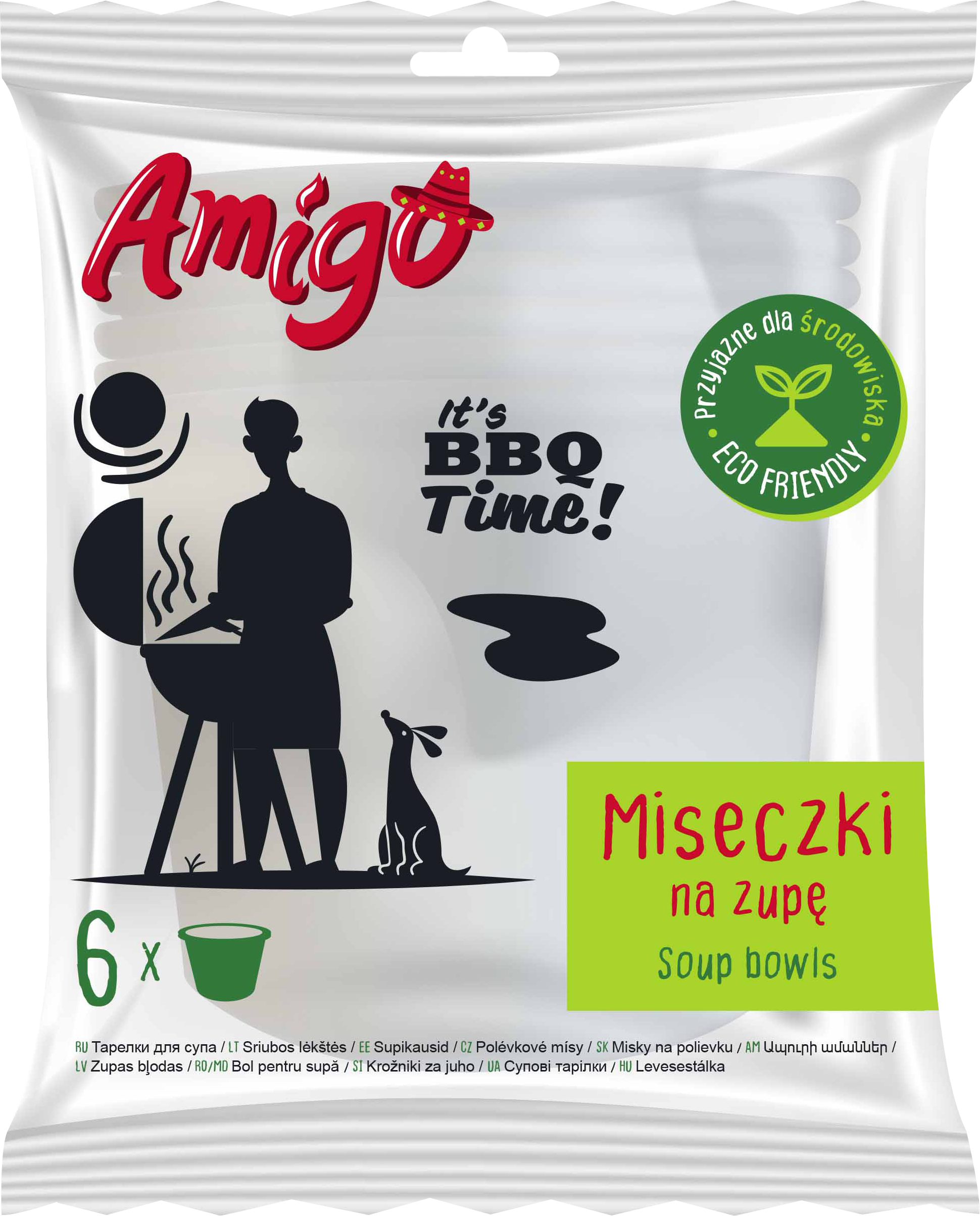 AMIGO Jednorazowe papierowe miski na zupę Eco Friendly 6 szt. frisco.pl