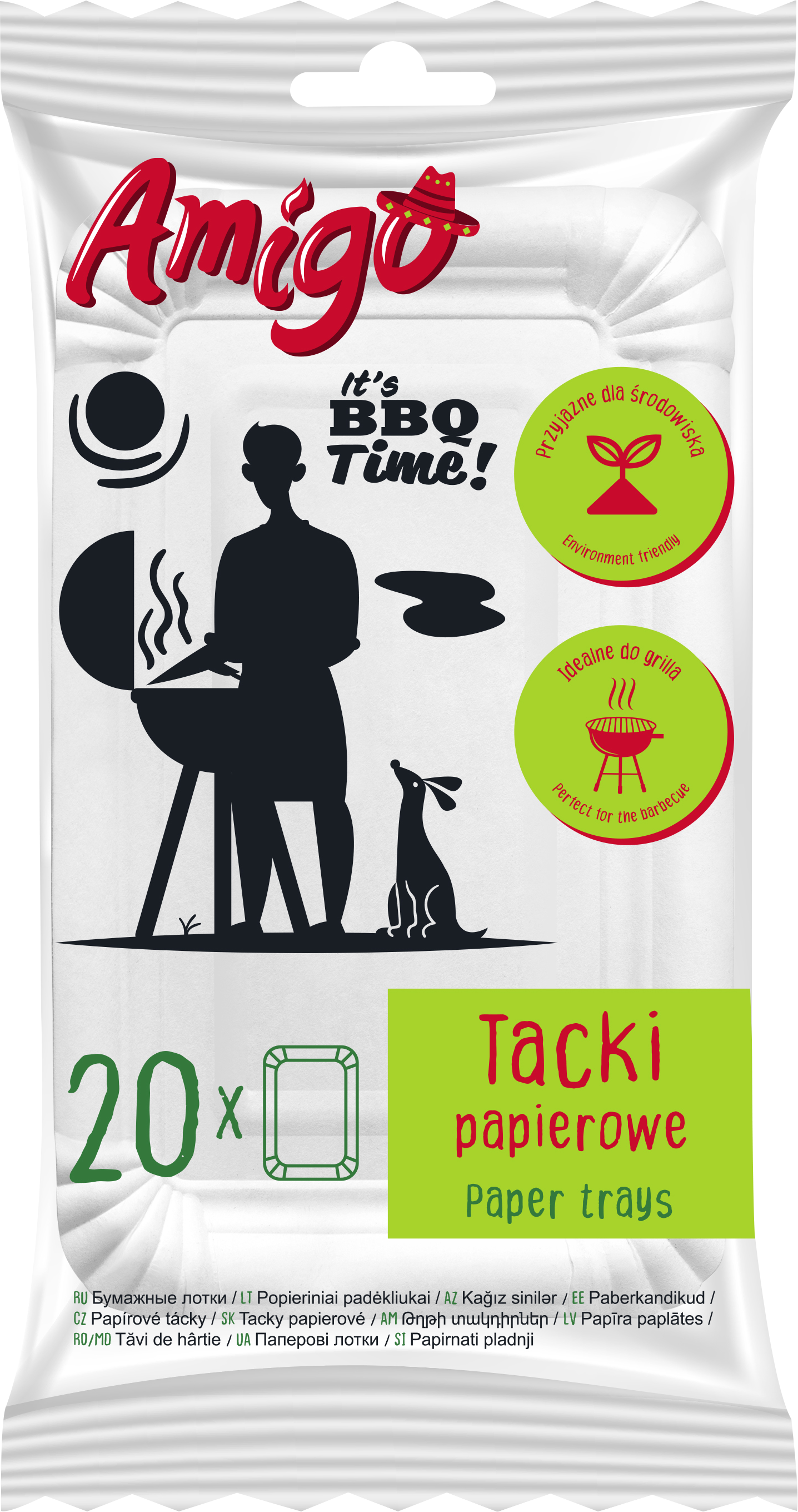 AMIGO Jednorazowe tacki papierowe 20szt. frisco.pl