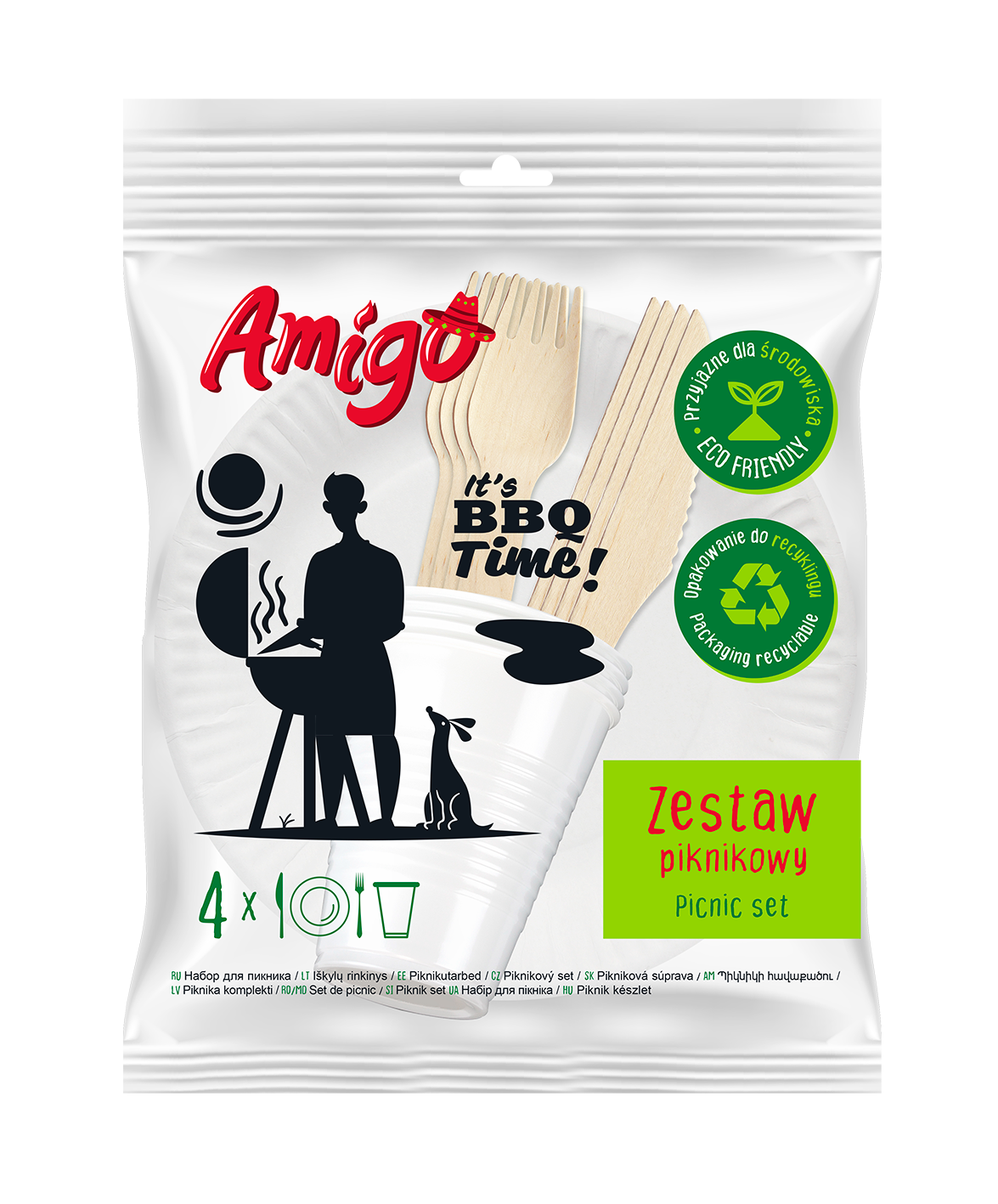 AMIGO Zestaw piknikowy 4-osobowy