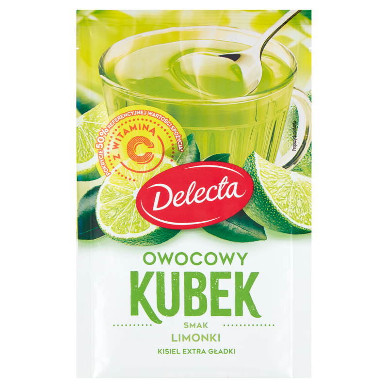 DELECTA Owocowy Kubek Kisiel o smaku limonkowym (extra gładki)