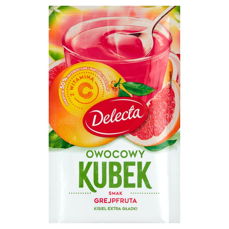 DELECTA Owocowy Kubek Kisiel o smaku grejpfrutowym (extra gładki)