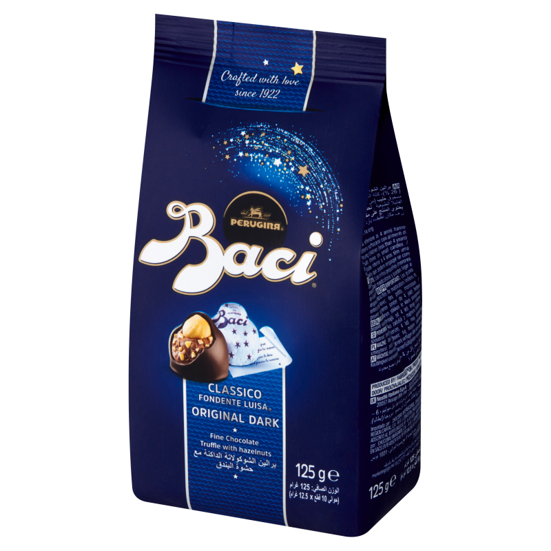 BACI Pralina w gorzkiej czekoladzie z nadzieniem z orzechów laskowych