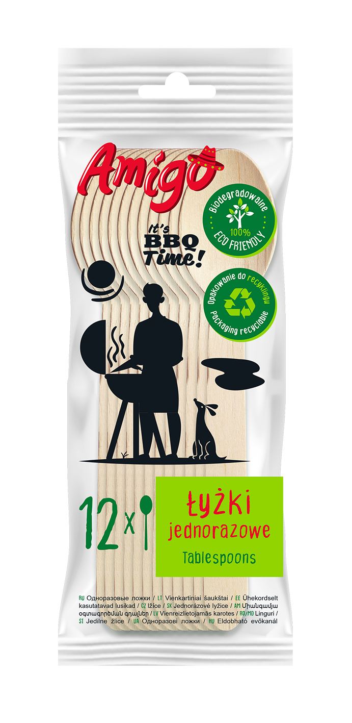 AMIGO Łyżki stołowe drewniane 12 szt. frisco.pl