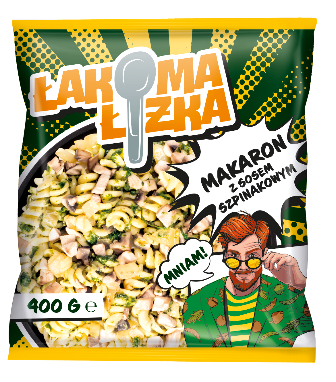 ŁAKOMA ŁYŻKA Makaron z sosem szpinakowym