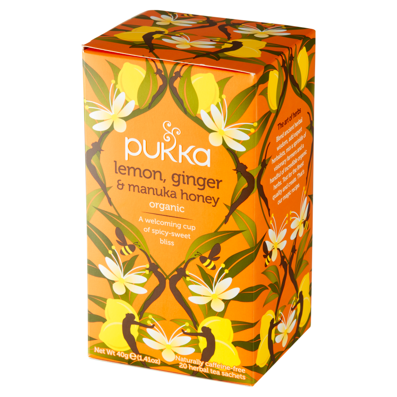 PUKKA Herbata z imbirem, cytryną i miodem Manuka BIO 20 torebek (saszetki)