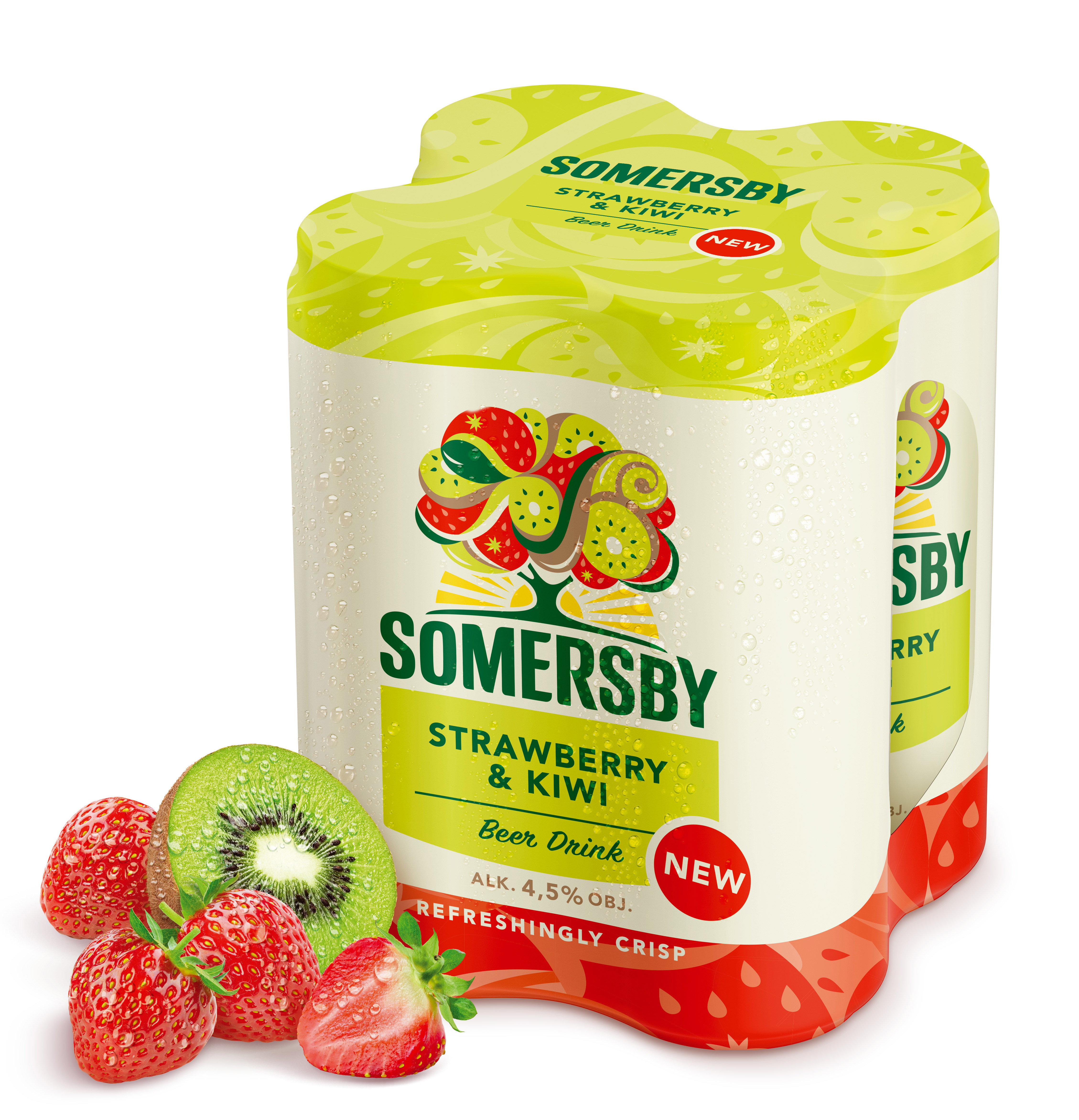 SOMERSBY STRAWBERRY i KIWI Napój piwny o smaku truskawki i kiwi 4x500 ml (puszka)
